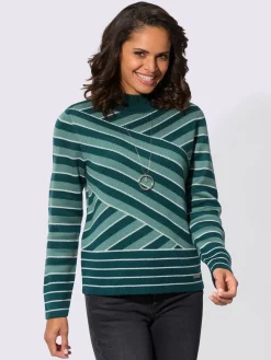 Pull à col montant tricot jacquard de qualité