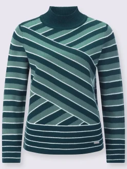 Pull à col montant tricot jacquard de qualité