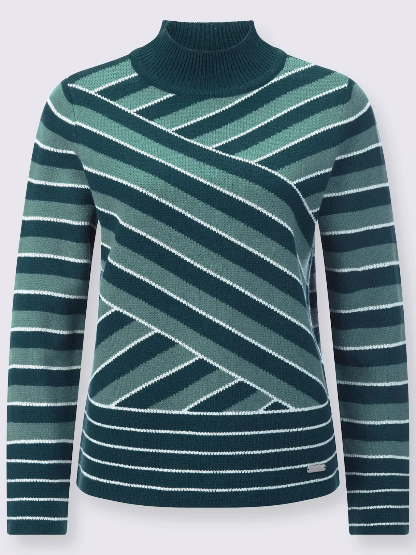 Pull à col montant tricot jacquard de qualité