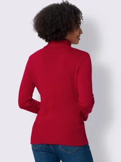 Pull à col roulé contenant du cachemire