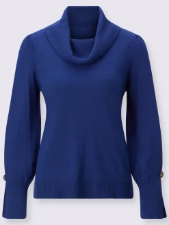 Pull à col roulé finition des manches avec fente