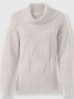 Pull à col roulé joli motif tricoté