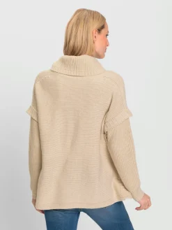 Pull à col roulé mélange de tricots moderne