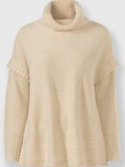 Pull à col roulé mélange de tricots moderne