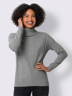 Pull à col roulé mélange de tricots moderne