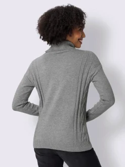 Pull à col roulé mélange de tricots moderne