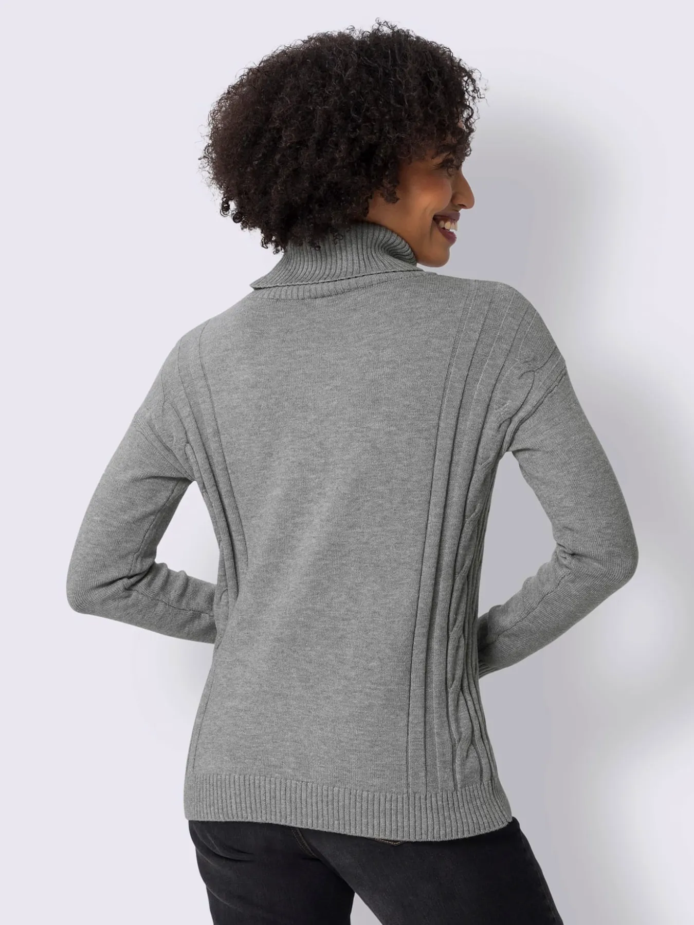 Pull à col roulé mélange de tricots moderne