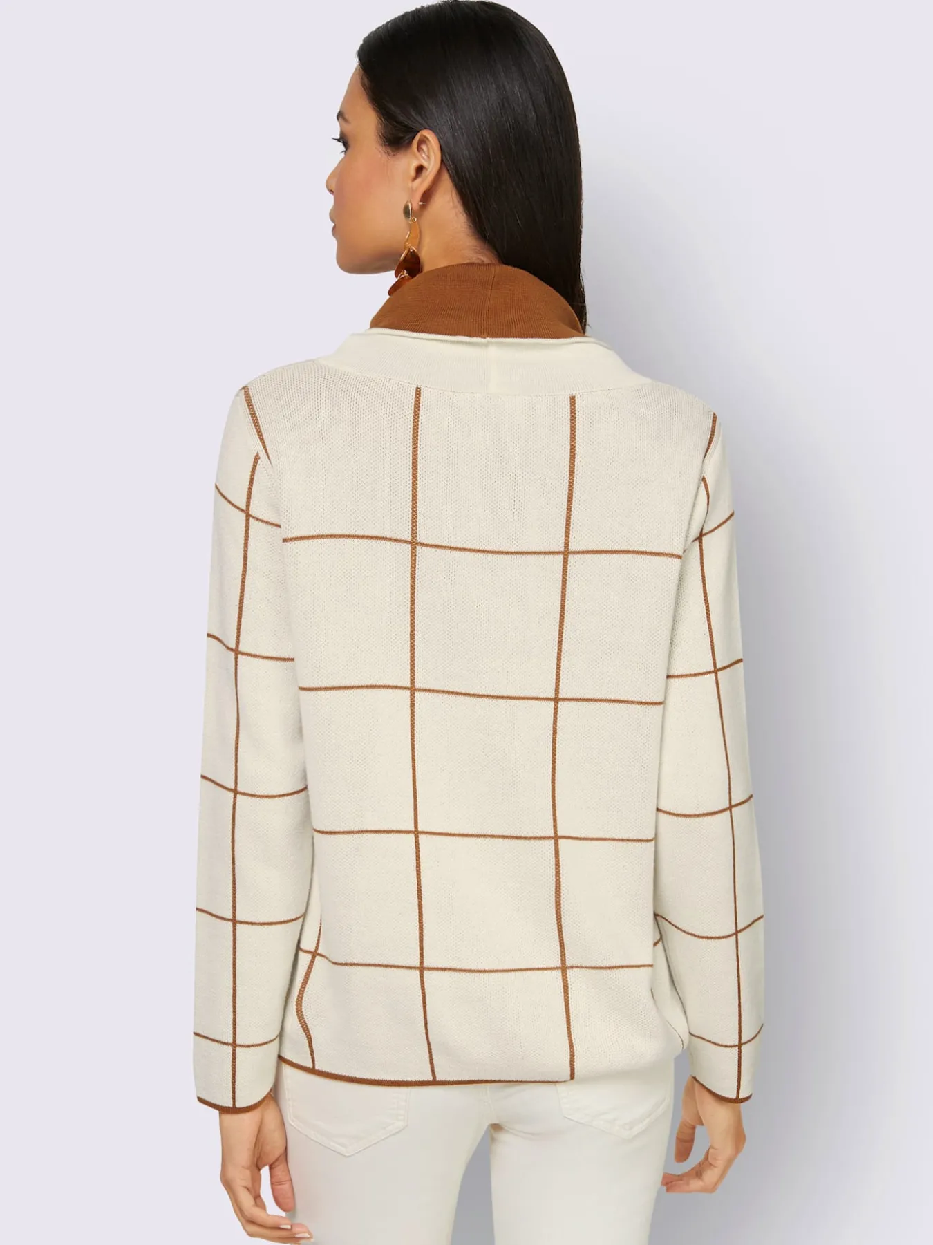Pull à col roulé motif jacquard