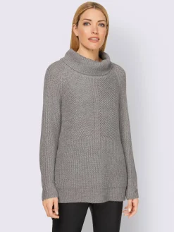 Pull à col roulé motif maille moderne