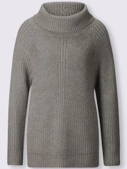 Pull à col roulé motif maille moderne