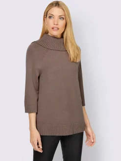 Pull à col roulé plus long au dos