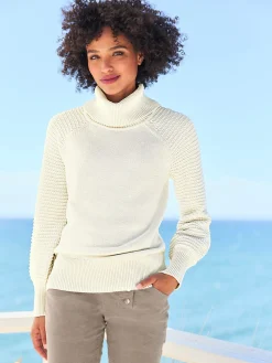 Pull à col roulé pur coton
