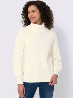 Pull à col roulé pur coton
