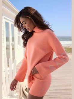 Pull à col roulé sweatshirt en tricot doux et élastique
