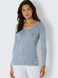 Pull à encolure en v 55% lin