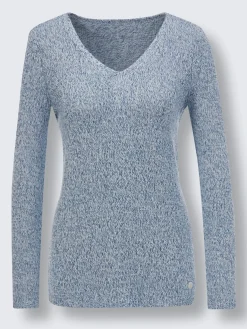 Pull à encolure en v 55% lin