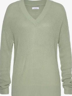 Pull à encolure en v jolie encolure en v avec bordure