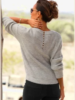 Pull à encolure en v pull en tricot avec perles