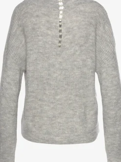 Pull à encolure en v pull en tricot avec perles