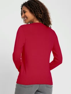 Pull à encolure en v pur coton