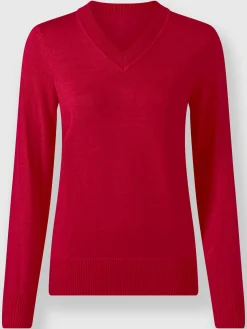 Pull à encolure en v pur coton
