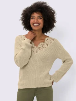 Pull à encolure en v pur coton