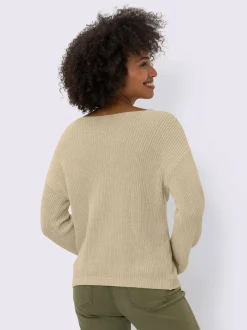 Pull à encolure en v pur coton