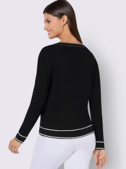 Pull à encolure en v tricot fin et doux