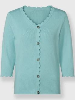 Pull à manches 3/4 fausse patte de boutonnage