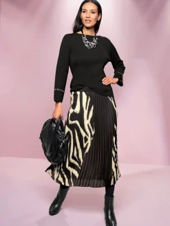 Pull à manches 3/4 petites pierres fantaisie tendance