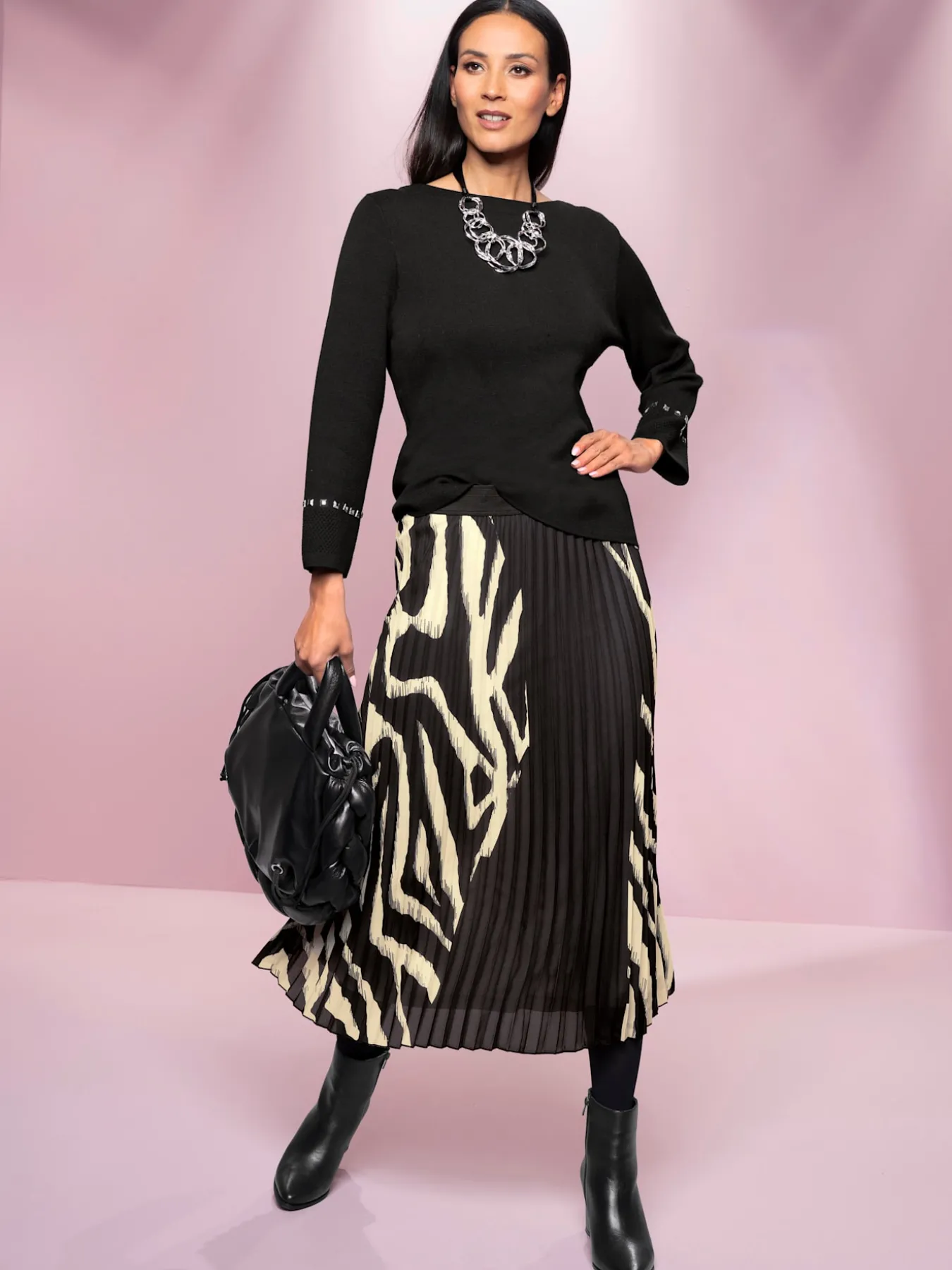 Pull à manches 3/4 petites pierres fantaisie tendance