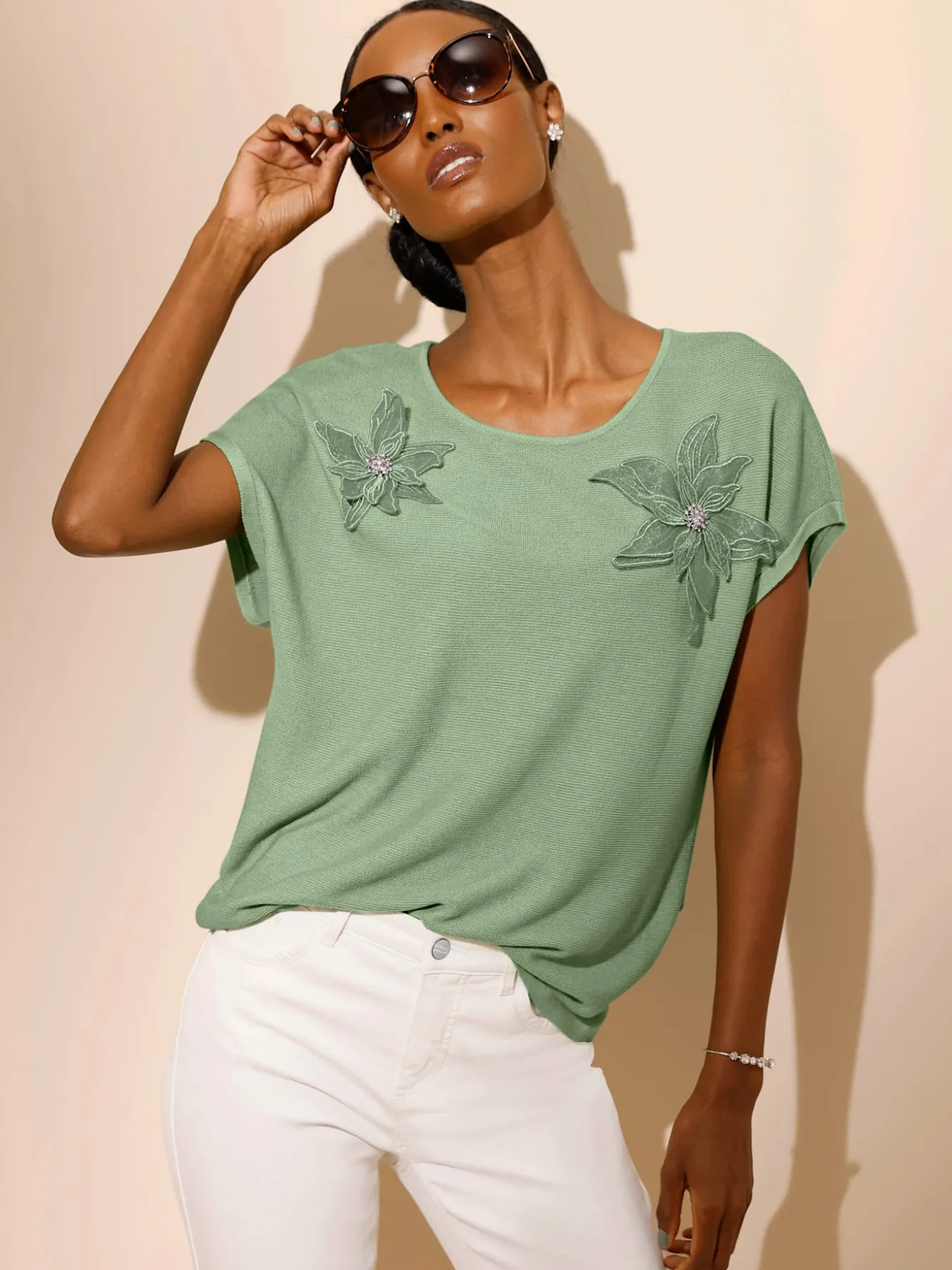 Pull à manches courtes 42% viscose