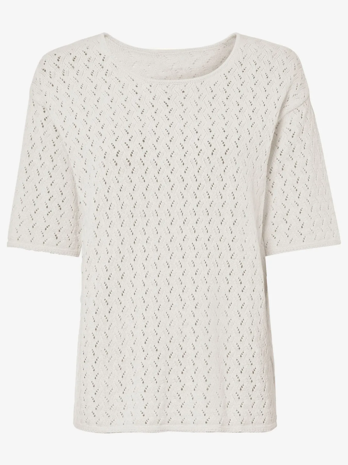 Pull à manches courtes motif ajouré léger