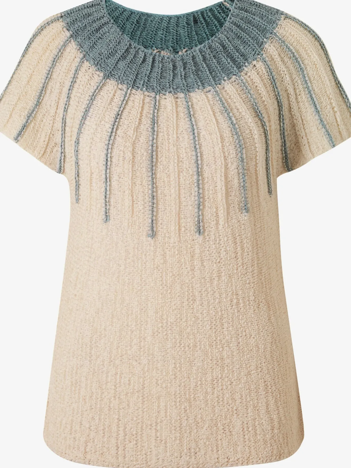 Pull à manches courtes superbe mélange tricoté avec fil fantaisie