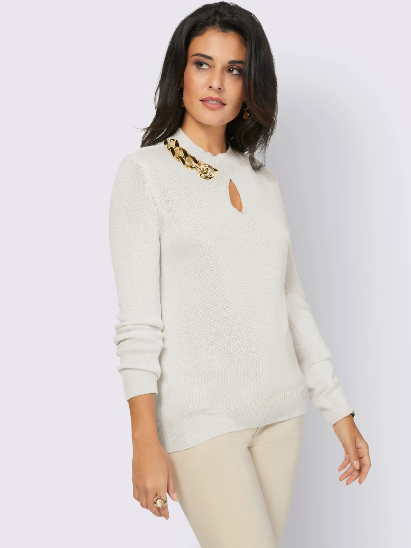 Pull à manches longues 10% soie