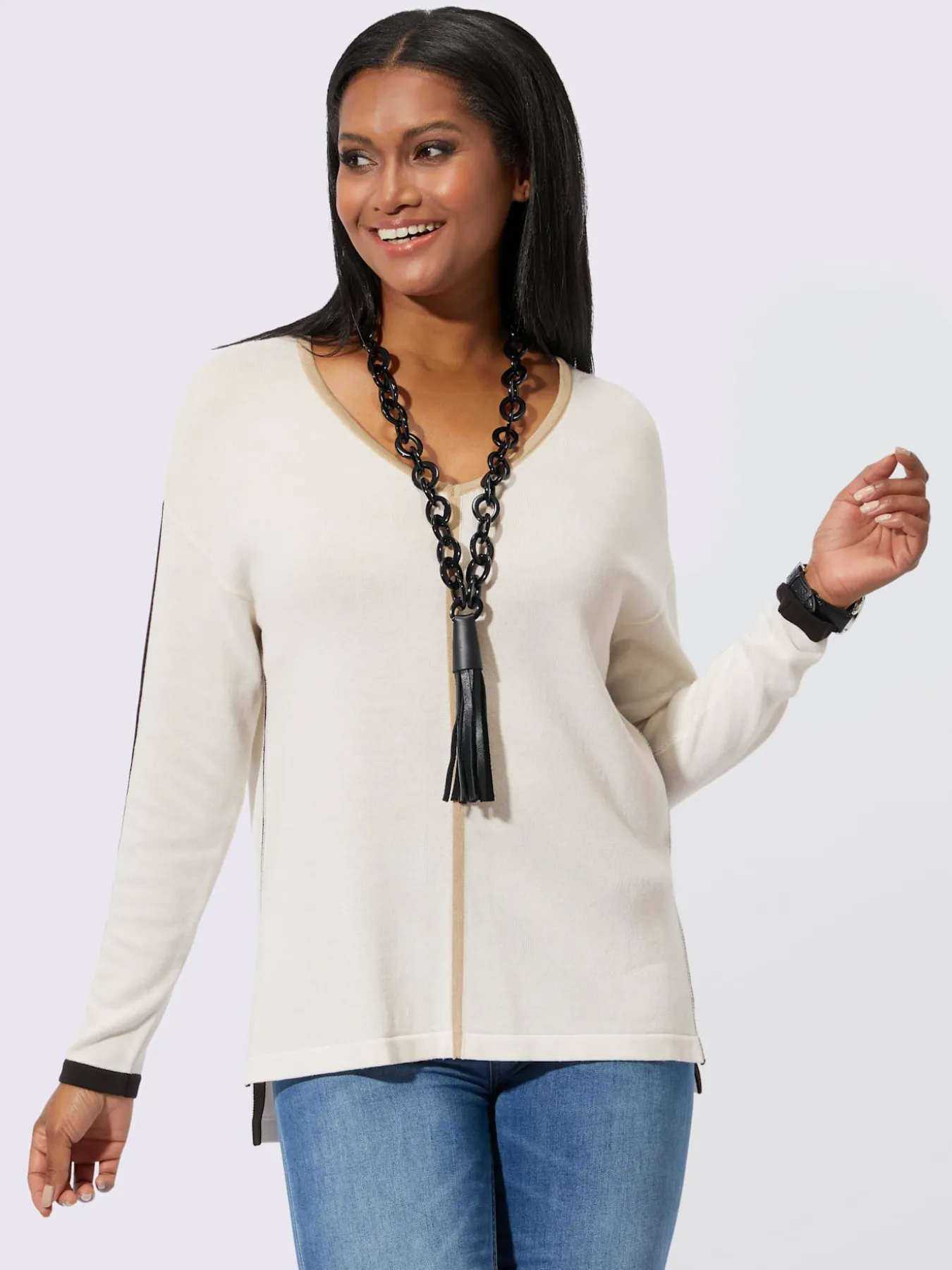 Pull à manches longues avec viscose