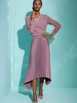 Pull à manches longues fil moelleux à poils longs