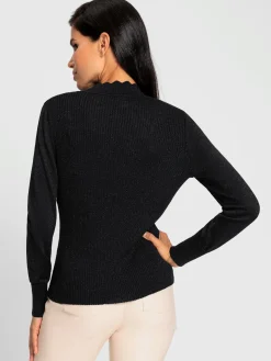 Pull à manches longues fil fantaisie brillant