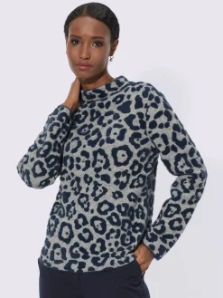 Pull à manches longues joli motif jacquard