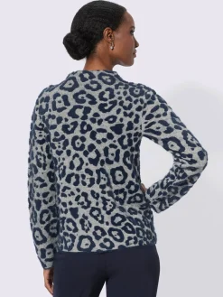 Pull à manches longues joli motif jacquard