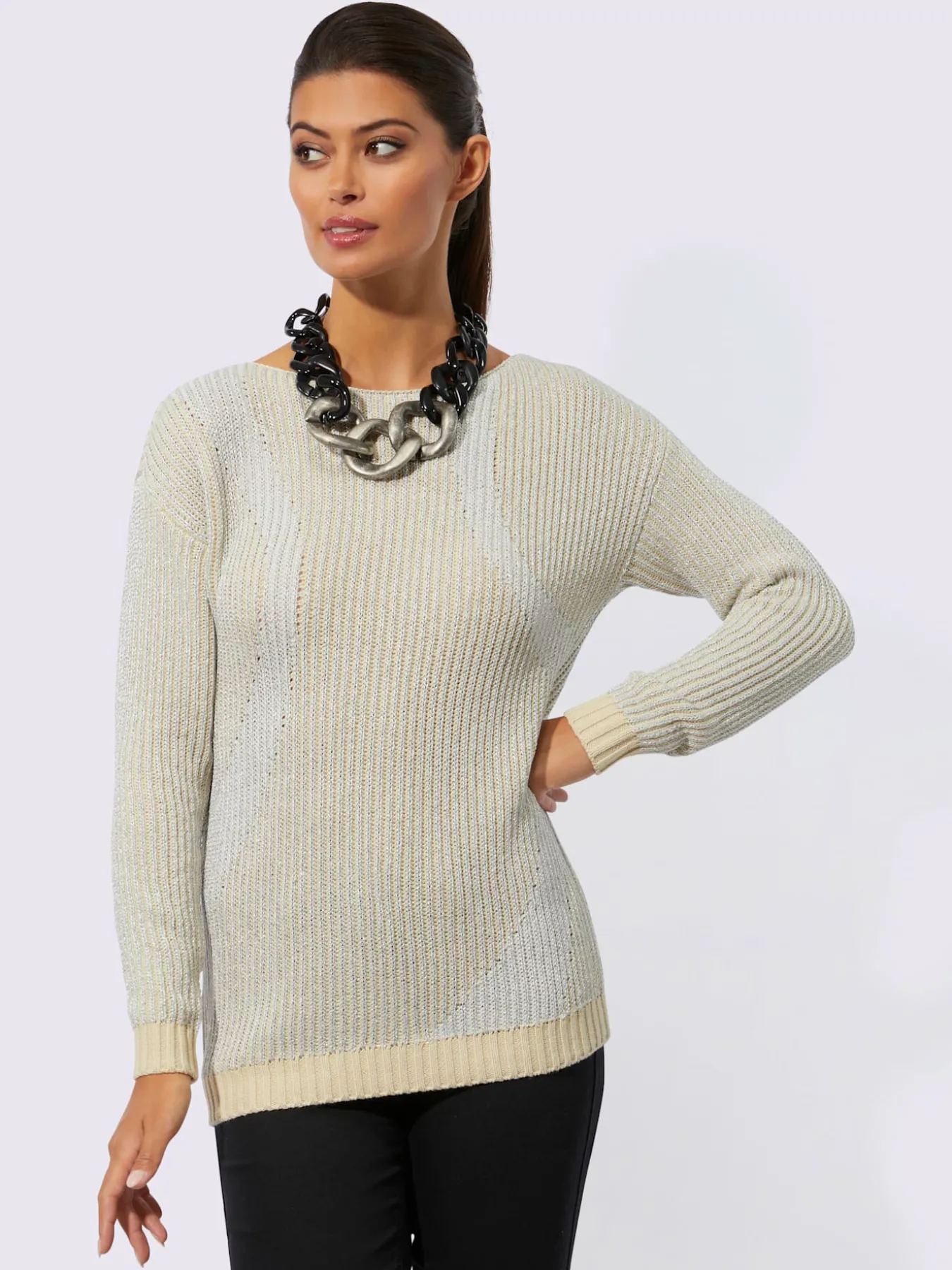 Pull à manches longues mélange doux en coton