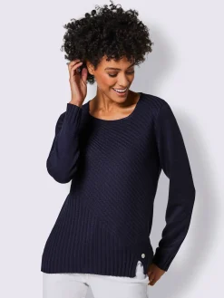 Pull à manches longues mélange coton et lyocell de qualité