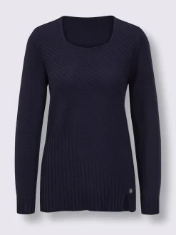 Pull à manches longues mélange coton et lyocell de qualité