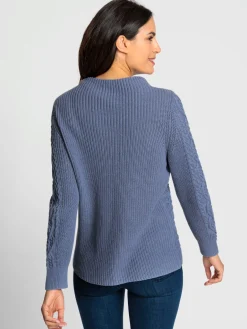 Pull à manches longues superbe motif torsadé