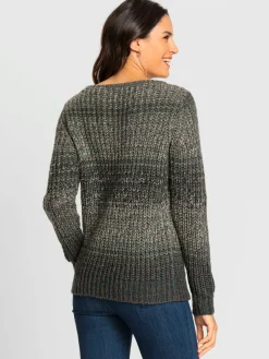 Pull à manches longues tricot côtelé épais
