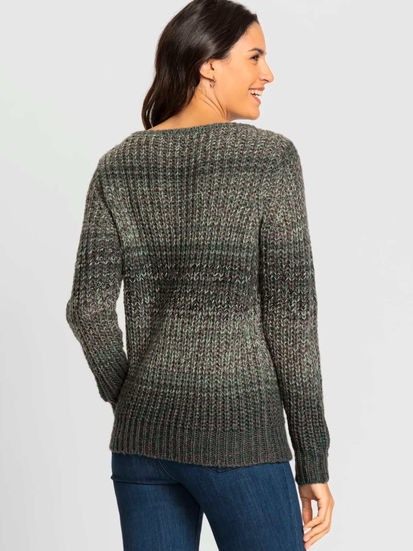 Pull à manches longues tricot côtelé épais