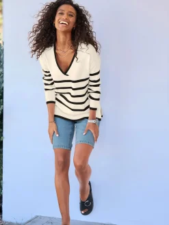Pull à rayures 70% viscose