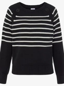 Pull à rayures encolure ronde