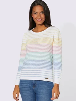 Pull à rayures jolie structure tricot