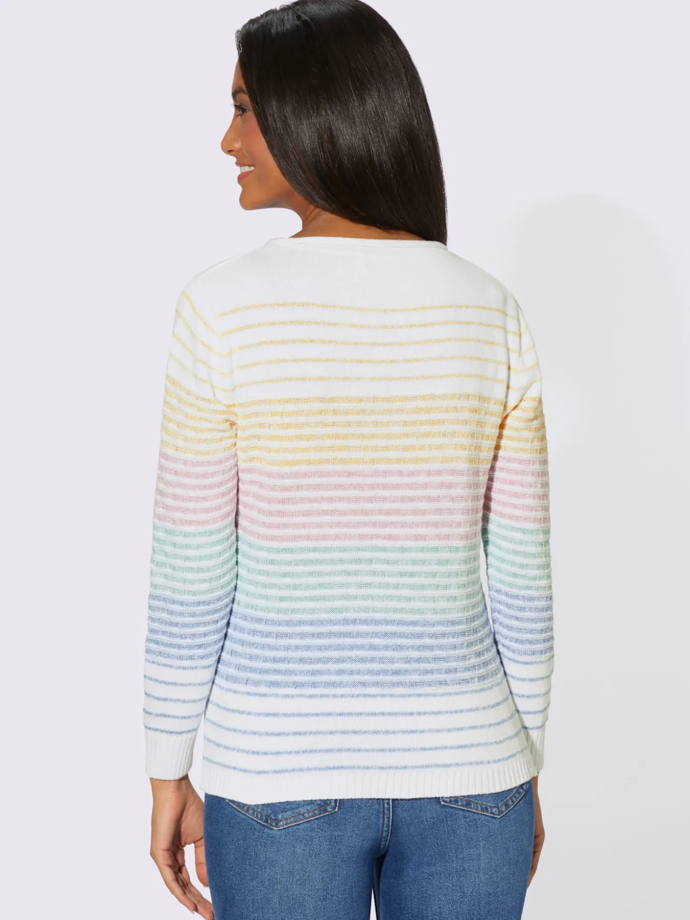 Pull à rayures jolie structure tricot